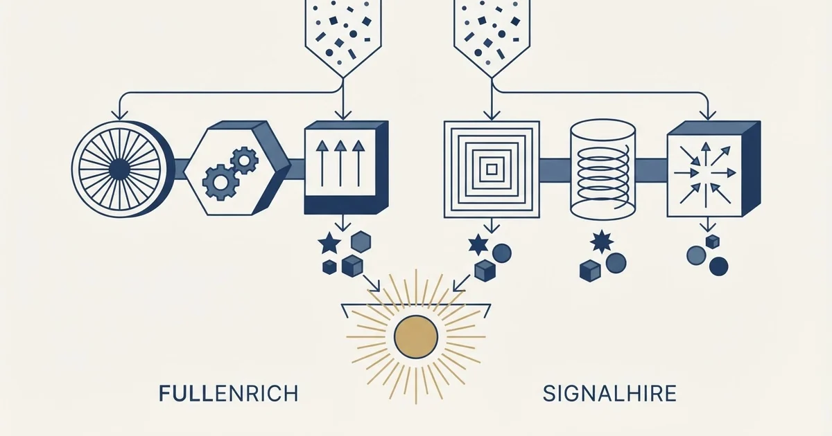 Editorial illustration for FullEnrich vs SignalHire