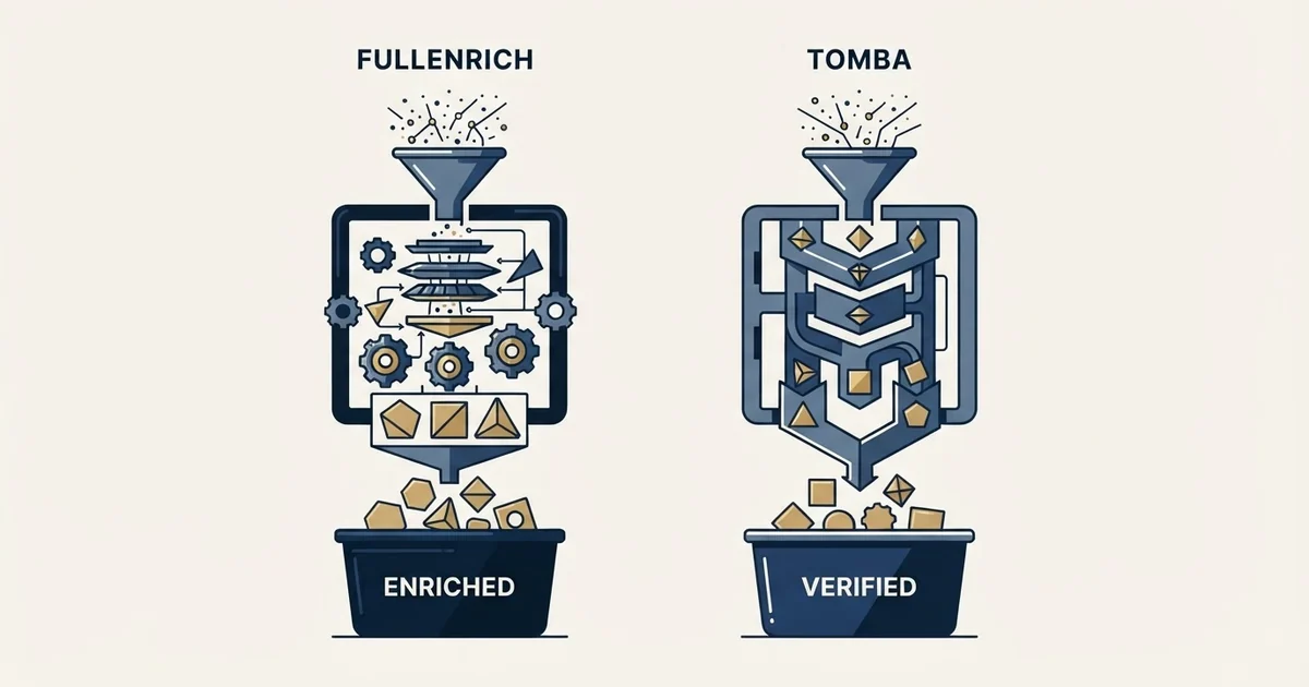 Editorial illustration for FullEnrich vs Tomba