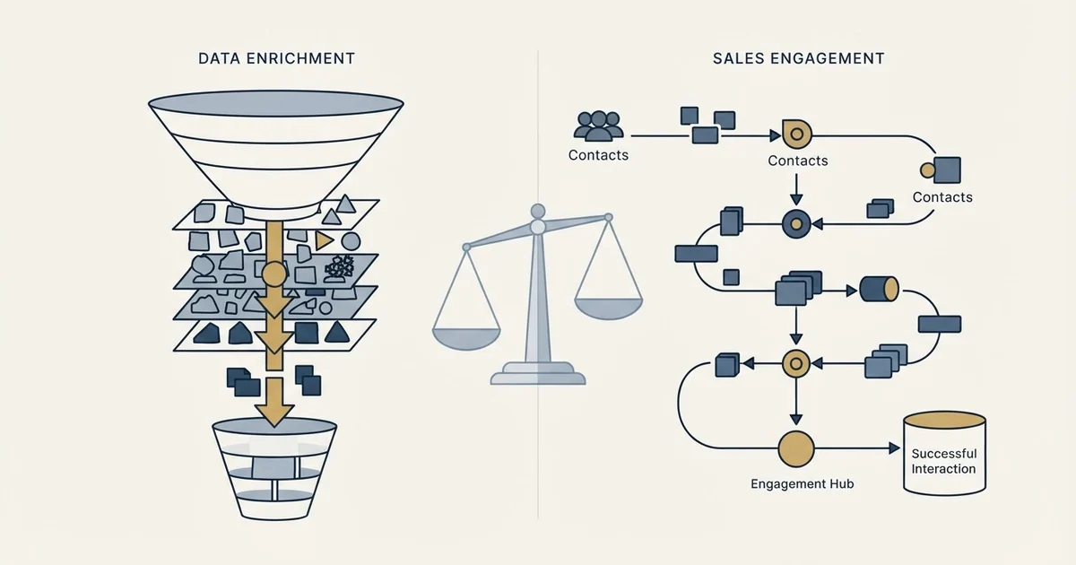 Editorial illustration for FullEnrich vs Vanillasoft