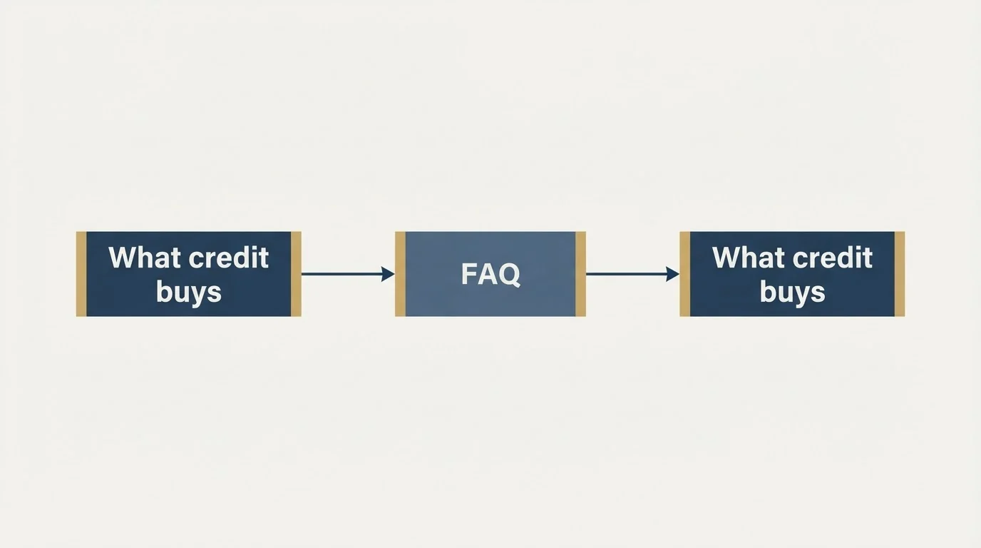 Schematic: What a credit buys (FAQ, What credit buys)