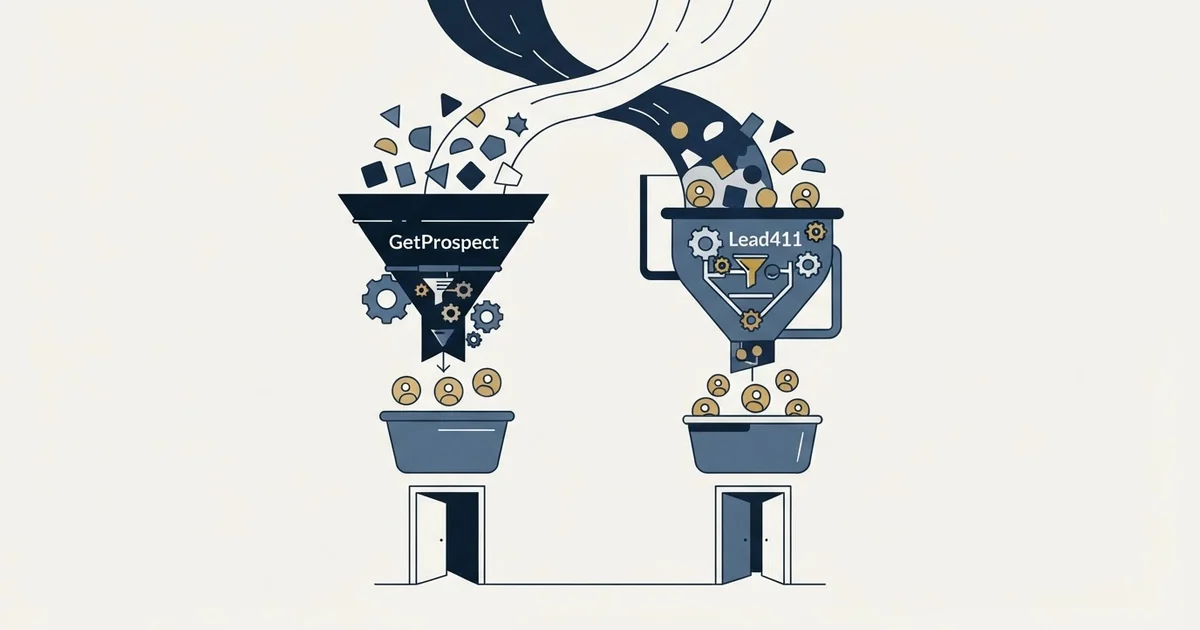 Editorial illustration for GetProspect vs Lead411