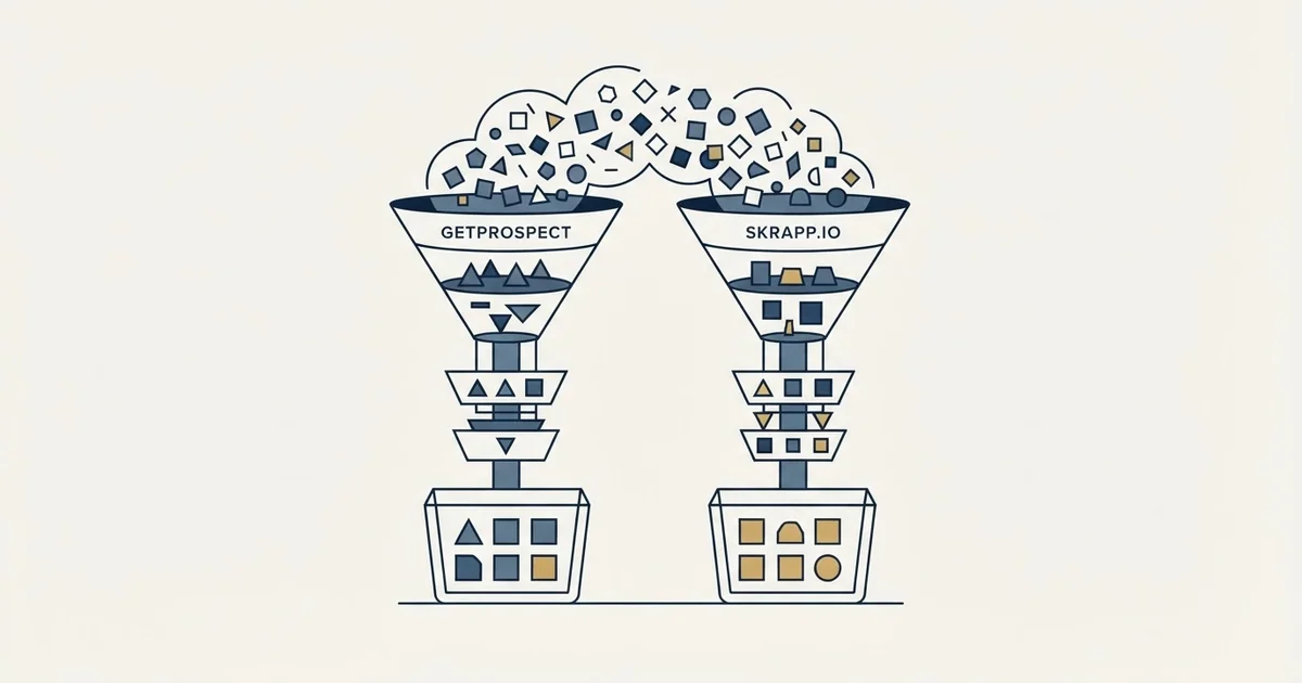 Editorial illustration for GetProspect vs Skrapp.io