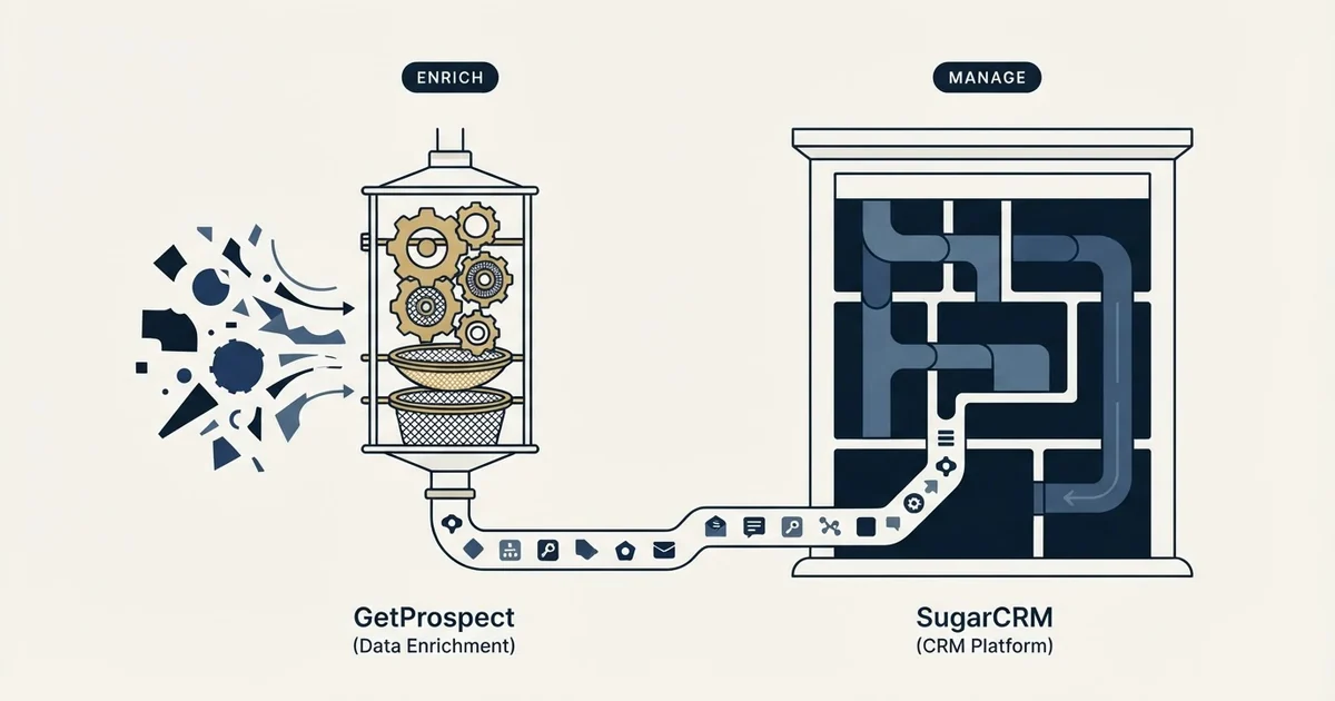 Editorial illustration for GetProspect vs SugarCRM