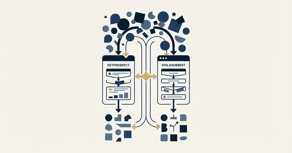 Editorial illustration for GetProspect vs VoilaNorbert