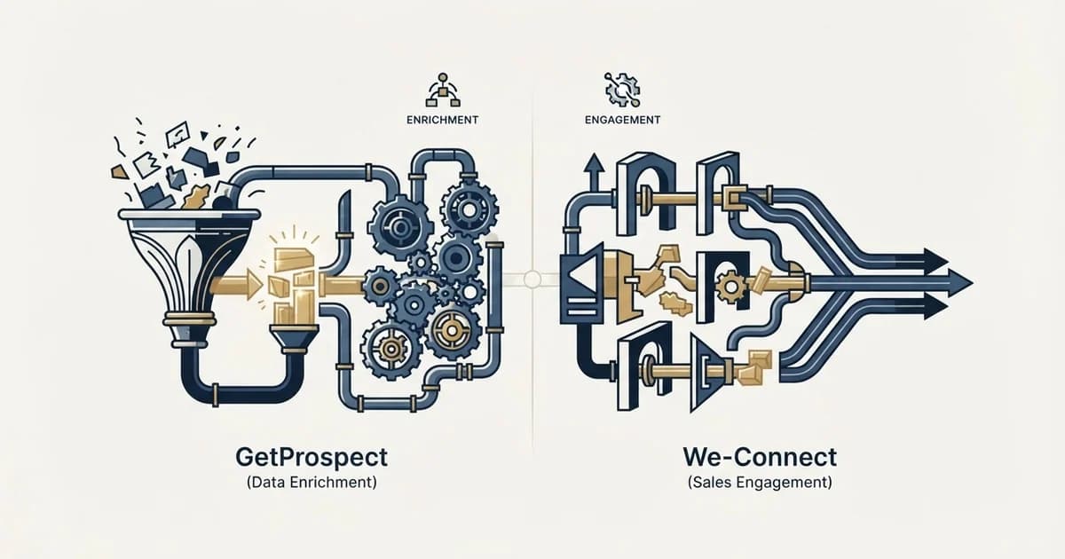 Editorial illustration for GetProspect vs We-Connect