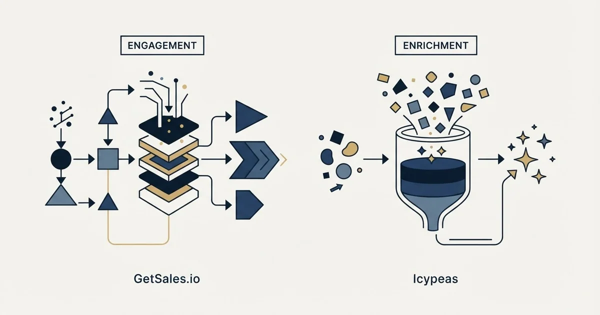 Editorial illustration for GetSales.io vs Icypeas