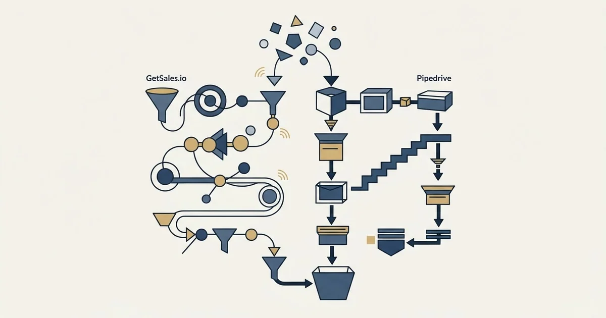 Editorial illustration for GetSales.io vs Pipedrive