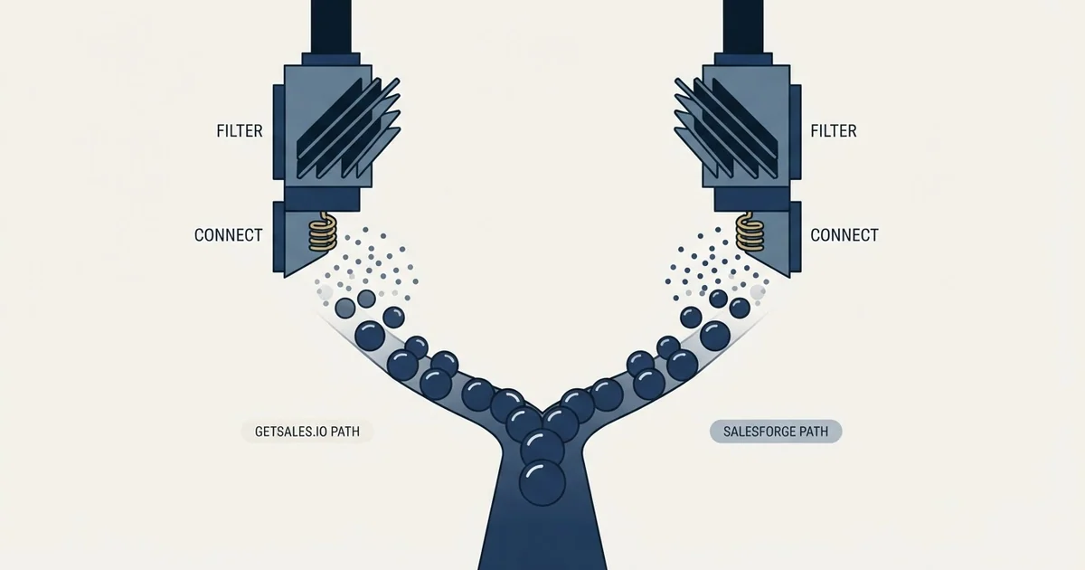 Editorial illustration for GetSales.io vs Salesforge