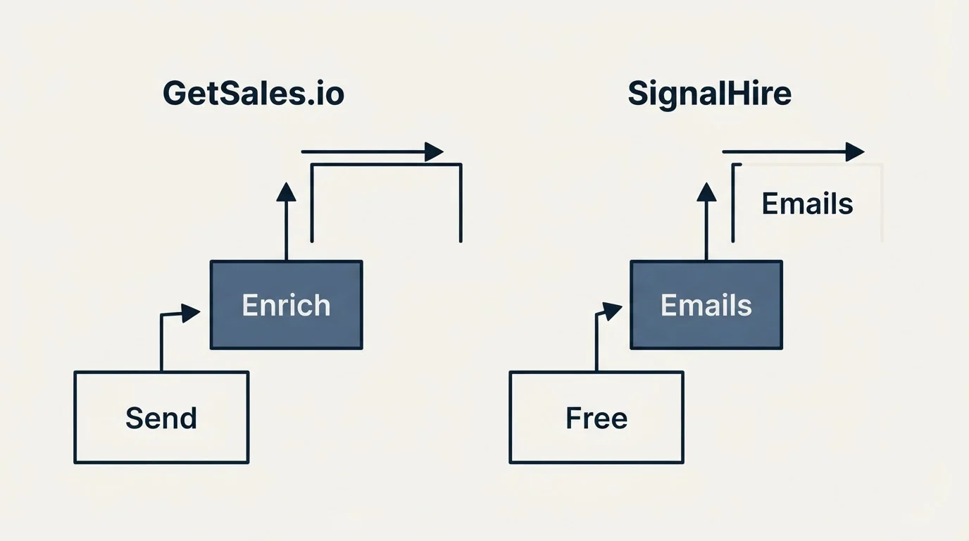 Pricing ladder: Pricing Comparison (GetSales.io, SignalHire, Send, Free)