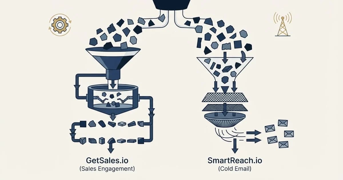 Editorial illustration for GetSales.io vs SmartReach.io