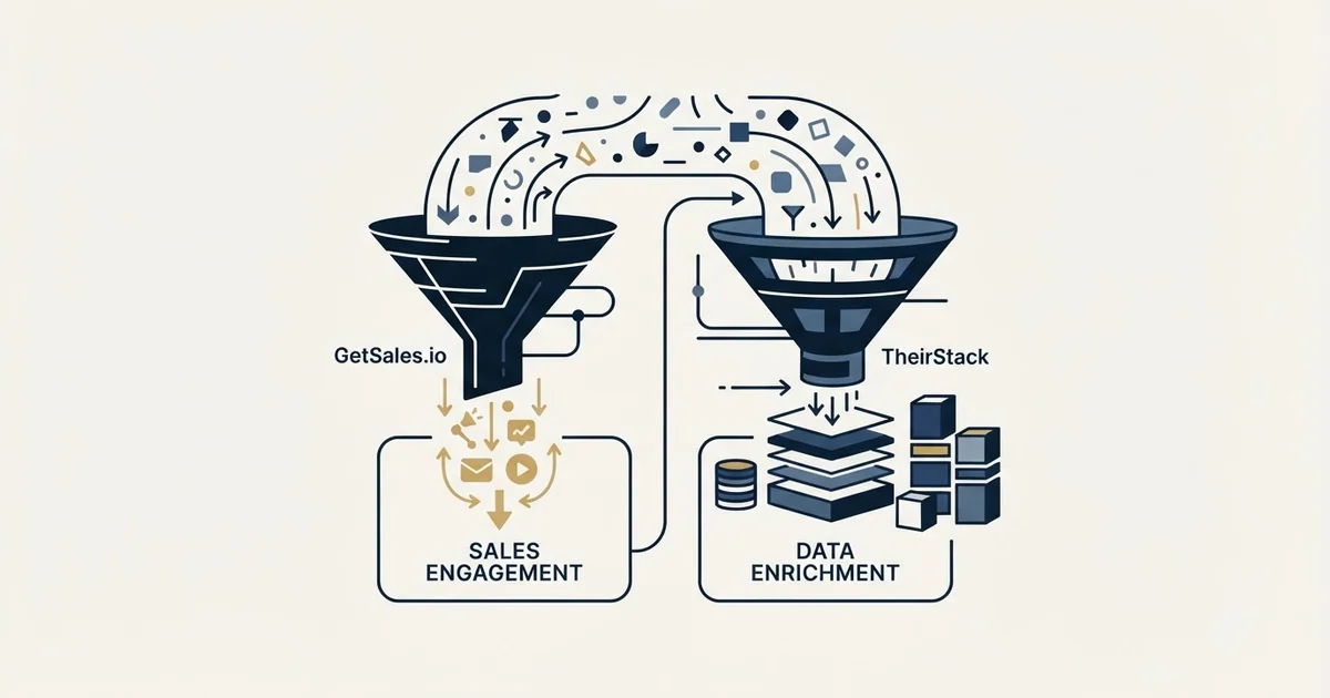 Editorial illustration for GetSales.io vs TheirStack