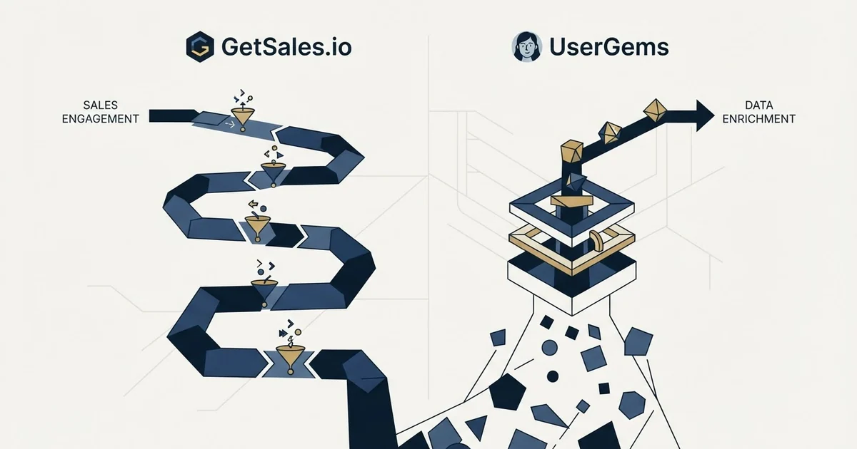 Editorial illustration for GetSales.io vs UserGems