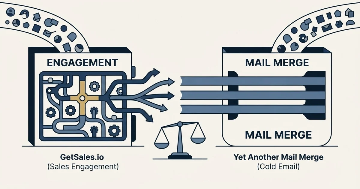 Editorial illustration for GetSales.io vs Yet Another Mail Merge