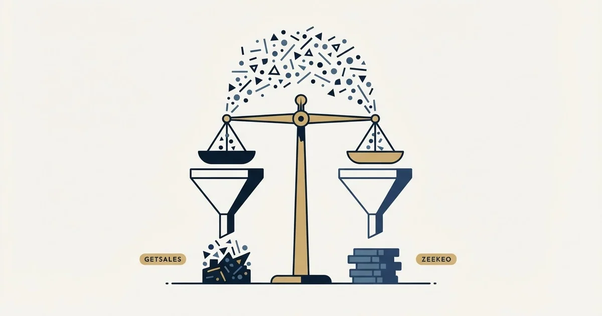 Editorial illustration for GetSales.io vs Zeekeo