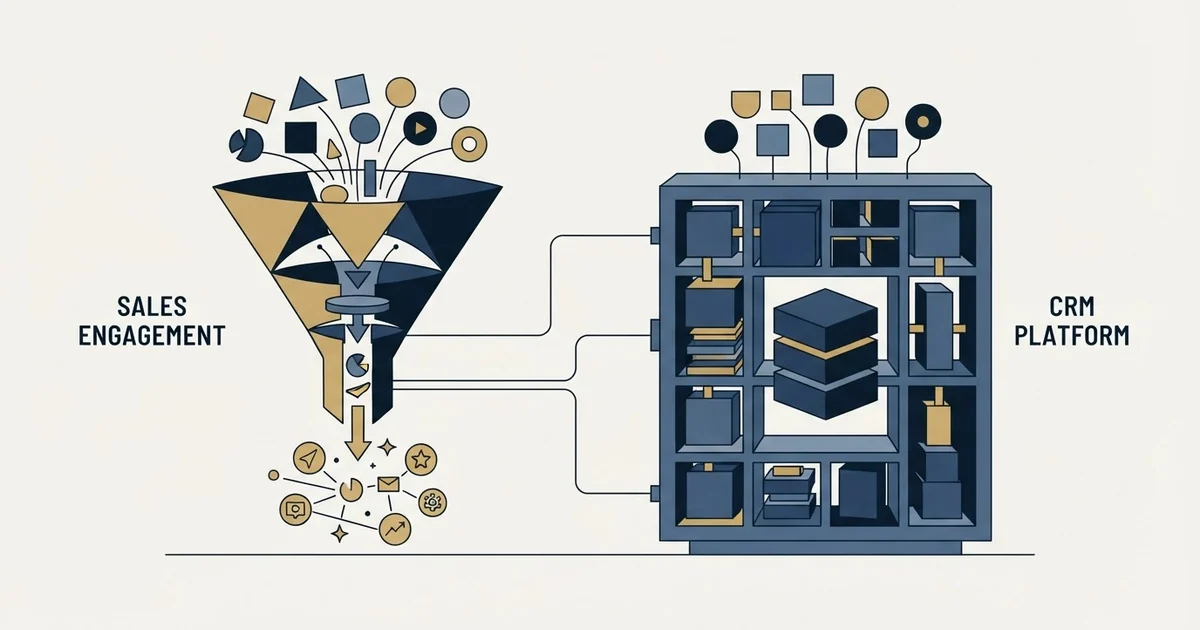 Editorial illustration for GetSales.io vs Zoho CRM
