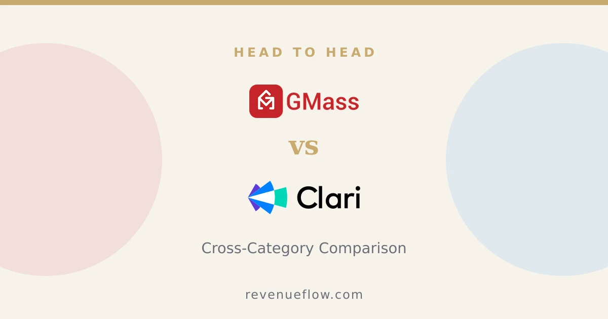 Branded cover: GMass vs Groove by Clari: Cross-Category Comparison