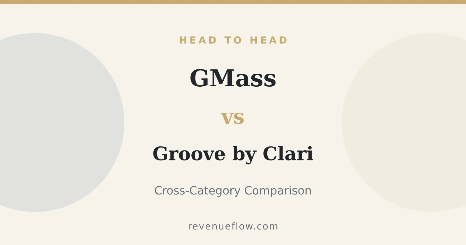 Branded cover: GMass vs Groove by Clari: Cross-Category Comparison