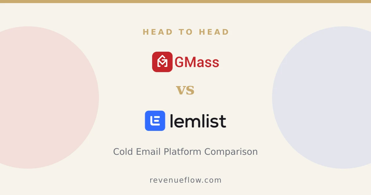 Branded cover: GMass vs Lemlist: Cold Email Platform Comparison