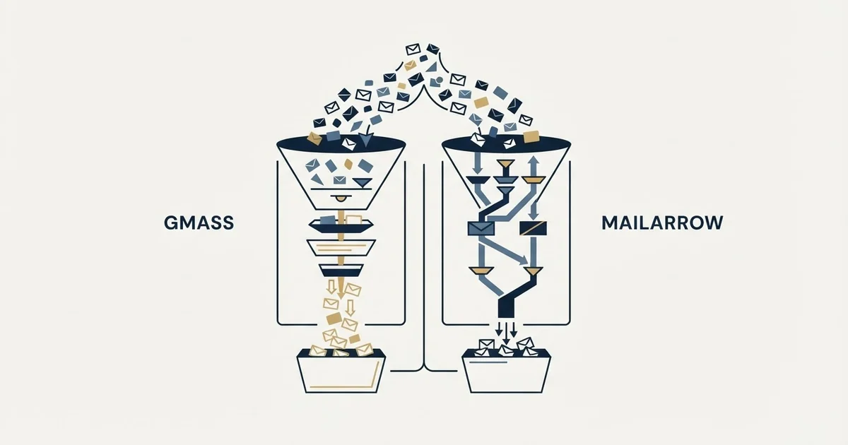Editorial illustration for GMass vs Mailarrow