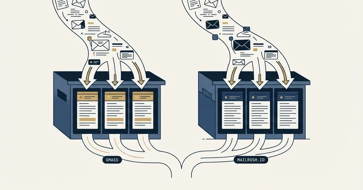 Editorial illustration for GMass vs MailRush.io