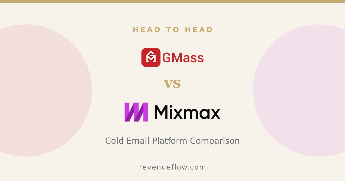 Branded cover: GMass vs Mixmax: Cold Email Platform Comparison