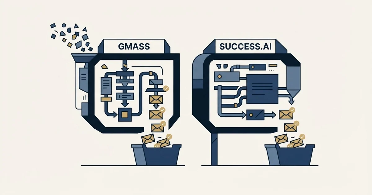 Editorial illustration for GMass vs Success.ai