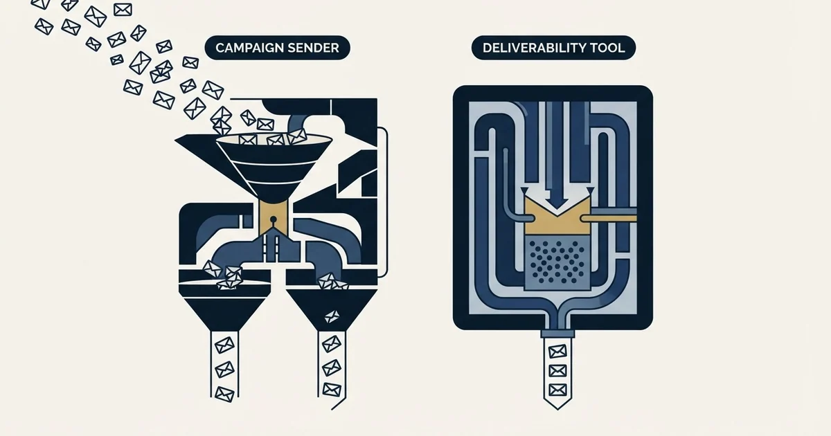 Editorial illustration for GMass vs Warmup Inbox