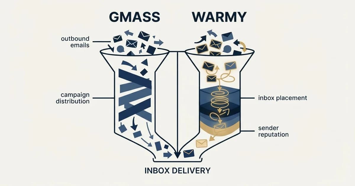 Editorial illustration for GMass vs Warmy
