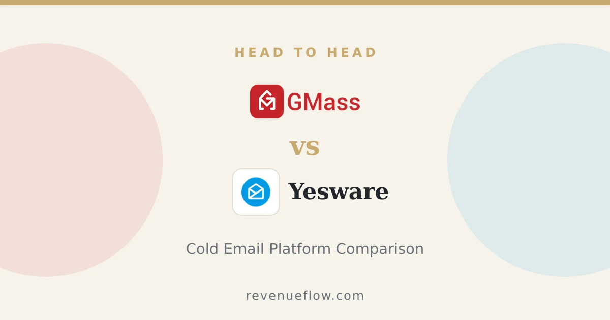Branded cover: GMass vs Yesware: Cold Email Platform Comparison