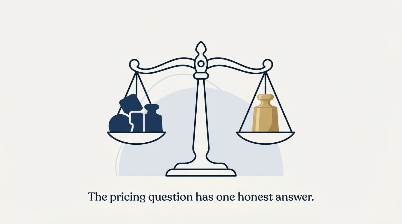 Section illustration: The pricing question has one honest answer