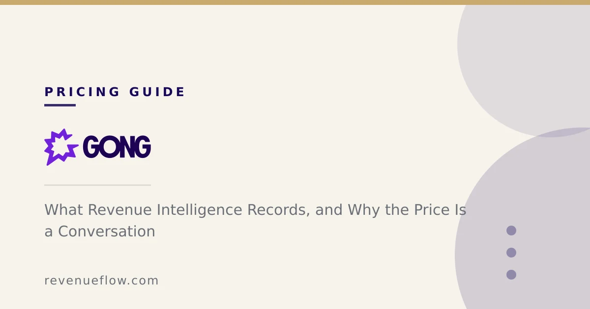 Branded cover: Gong: What Revenue Intelligence Records, and Why the Price Is a Conversation