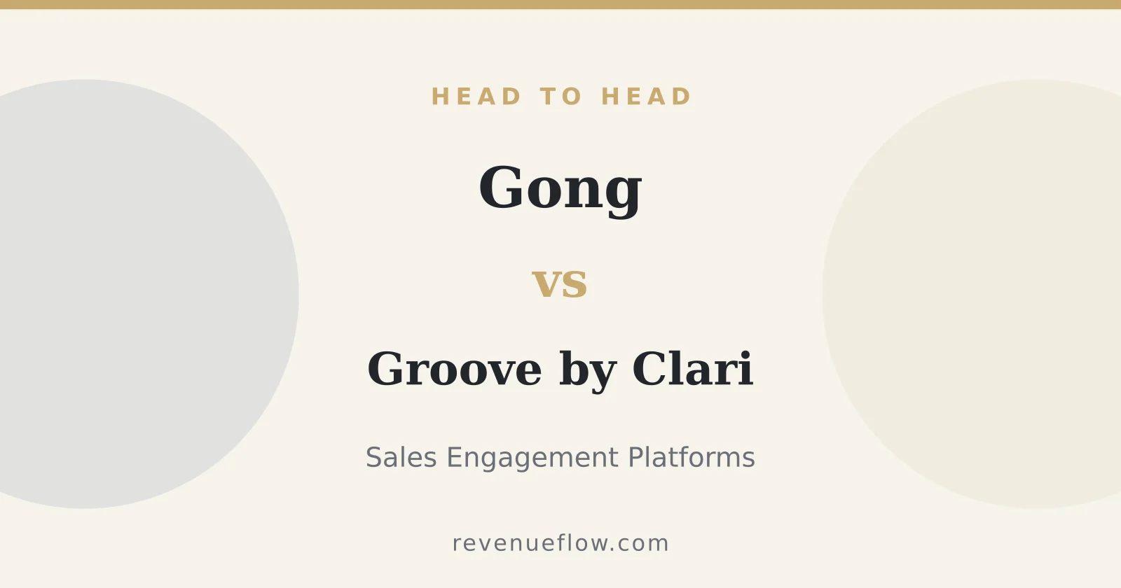Branded cover: Gong vs Groove by Clari: Sales Engagement Platform Comparison