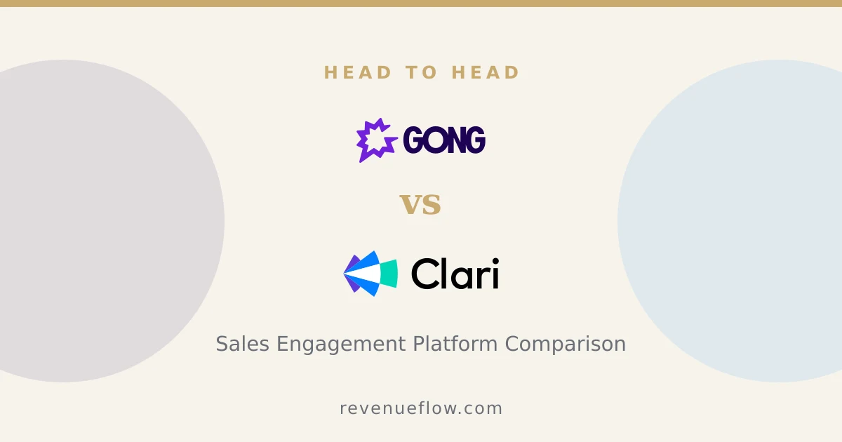 Branded cover: Gong vs Groove by Clari: Sales Engagement Platform Comparison
