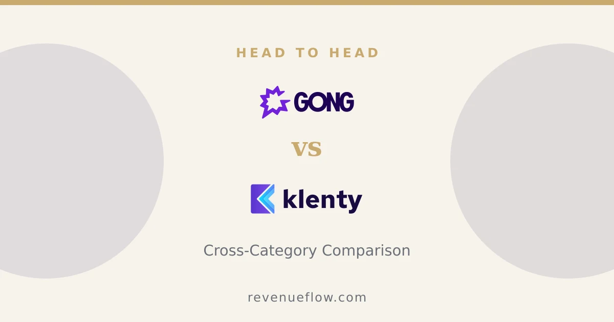 Branded cover: Gong vs Klenty: Cross-Category Comparison