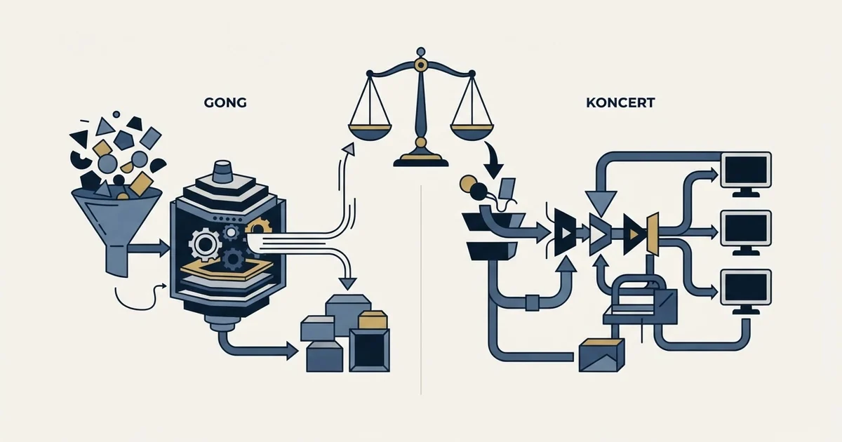 Editorial illustration for Gong vs Koncert