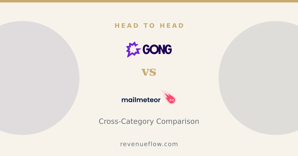 Branded cover: Gong vs Mailmeteor: Cross-Category Comparison
