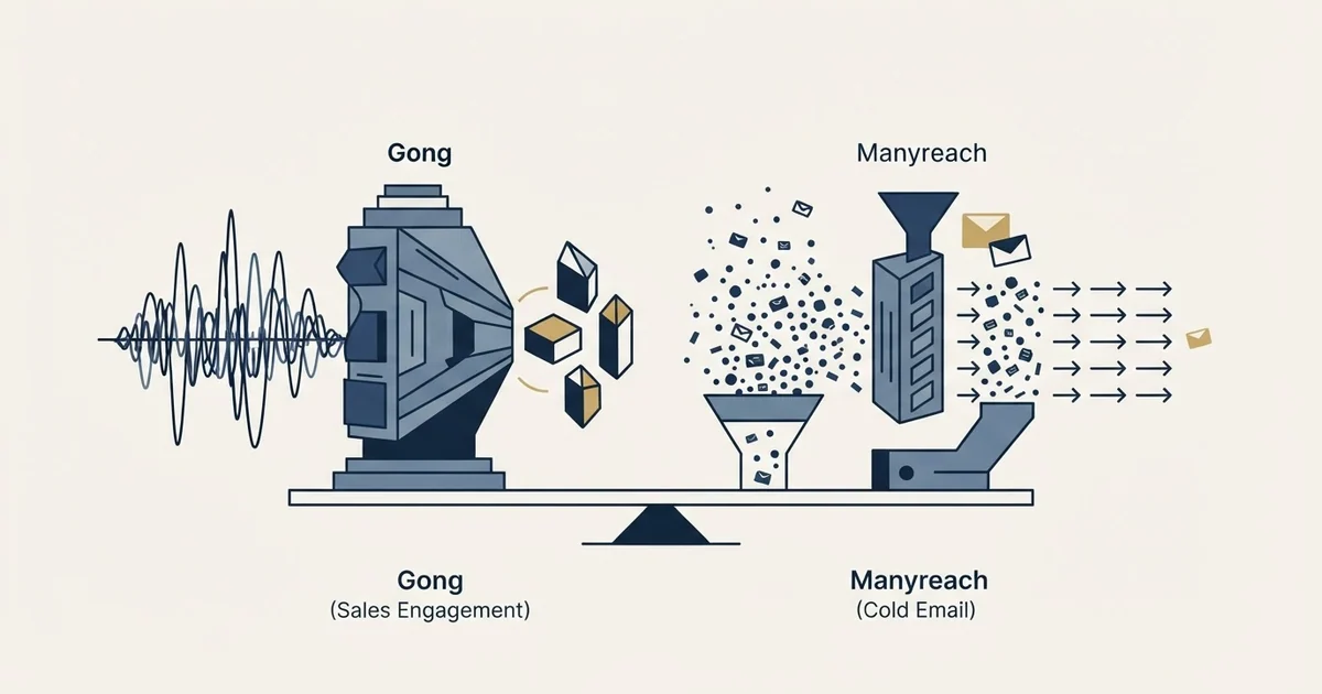 Editorial illustration for Gong vs Manyreach