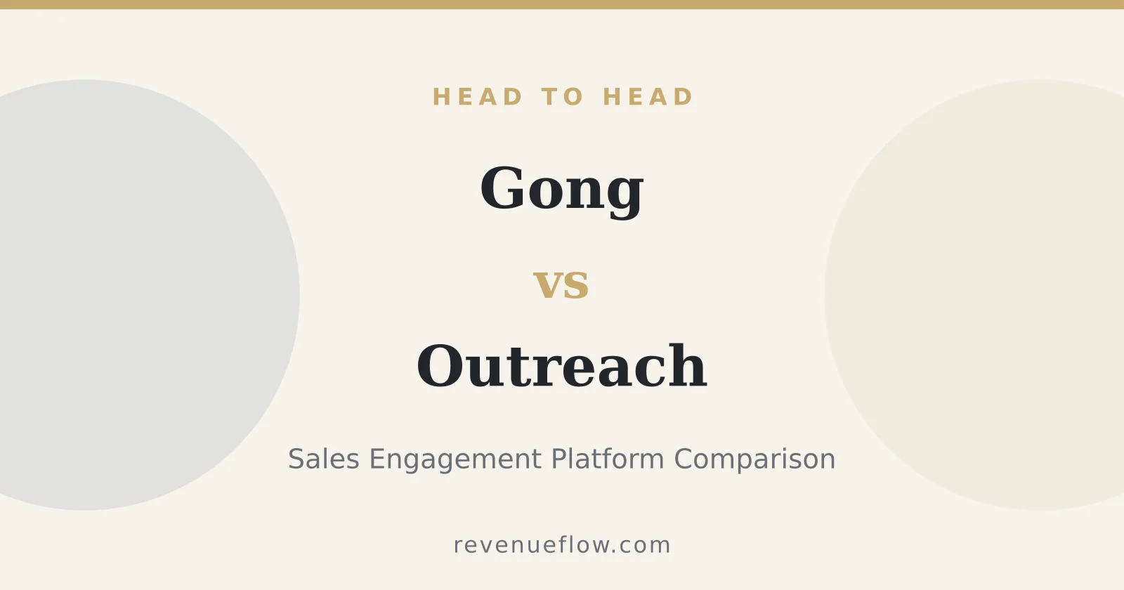 Branded cover: Gong vs Outreach: Sales Engagement Platform Comparison