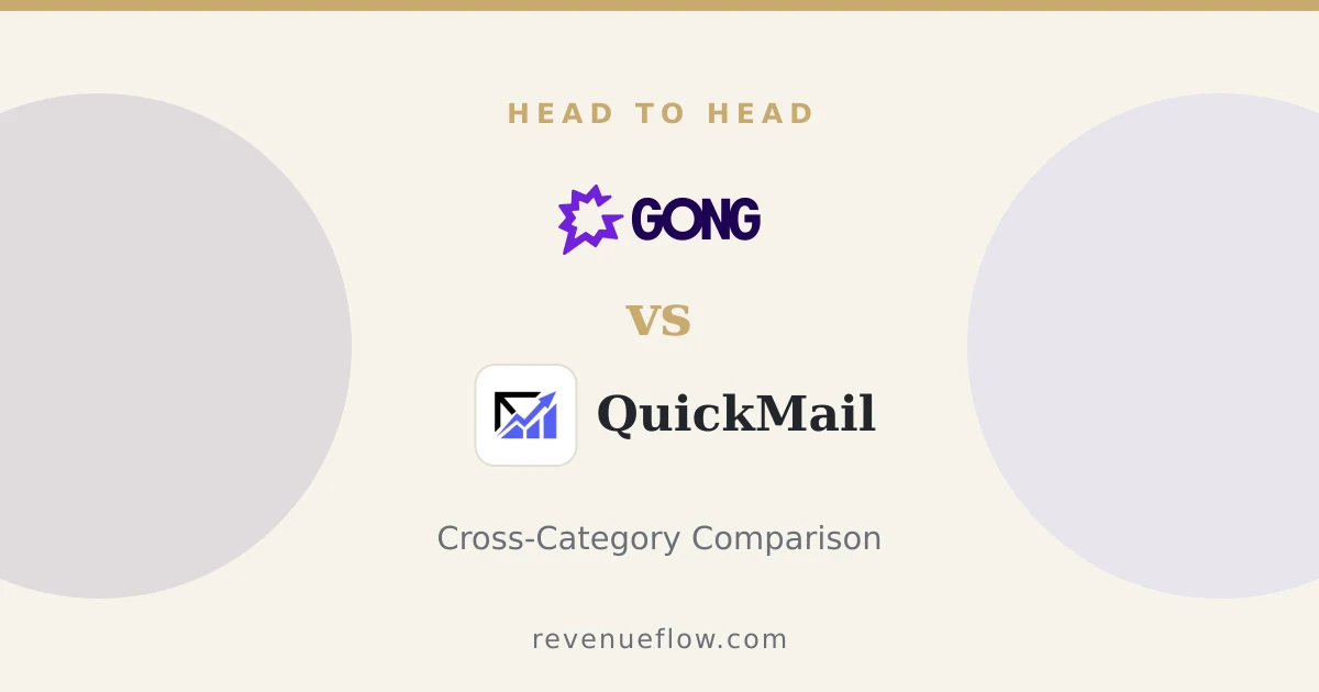 Branded cover: Gong vs QuickMail: Cross-Category Comparison