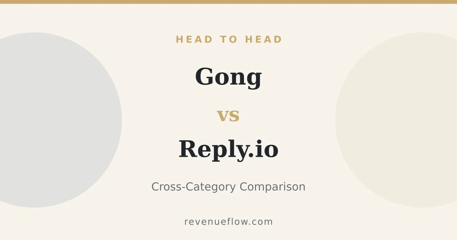 Branded cover: Gong vs Reply.io: Cross-Category Comparison