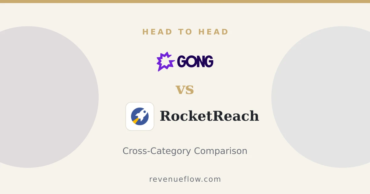 Branded cover: Gong vs RocketReach: Cross-Category Comparison