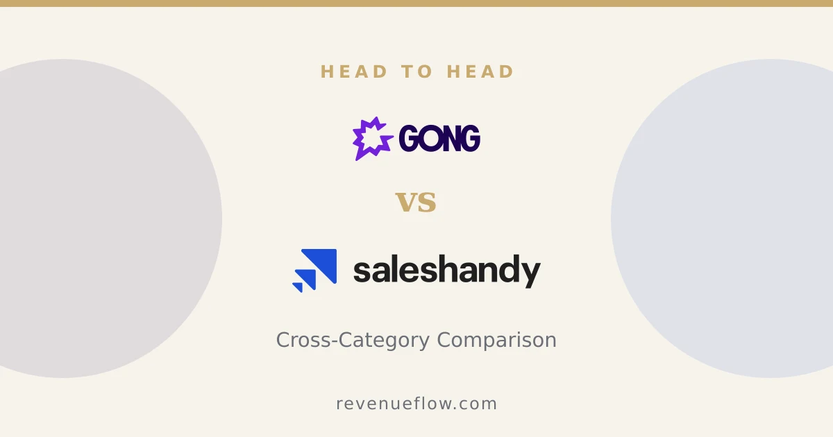 Branded cover: Gong vs Saleshandy: Cross-Category Comparison