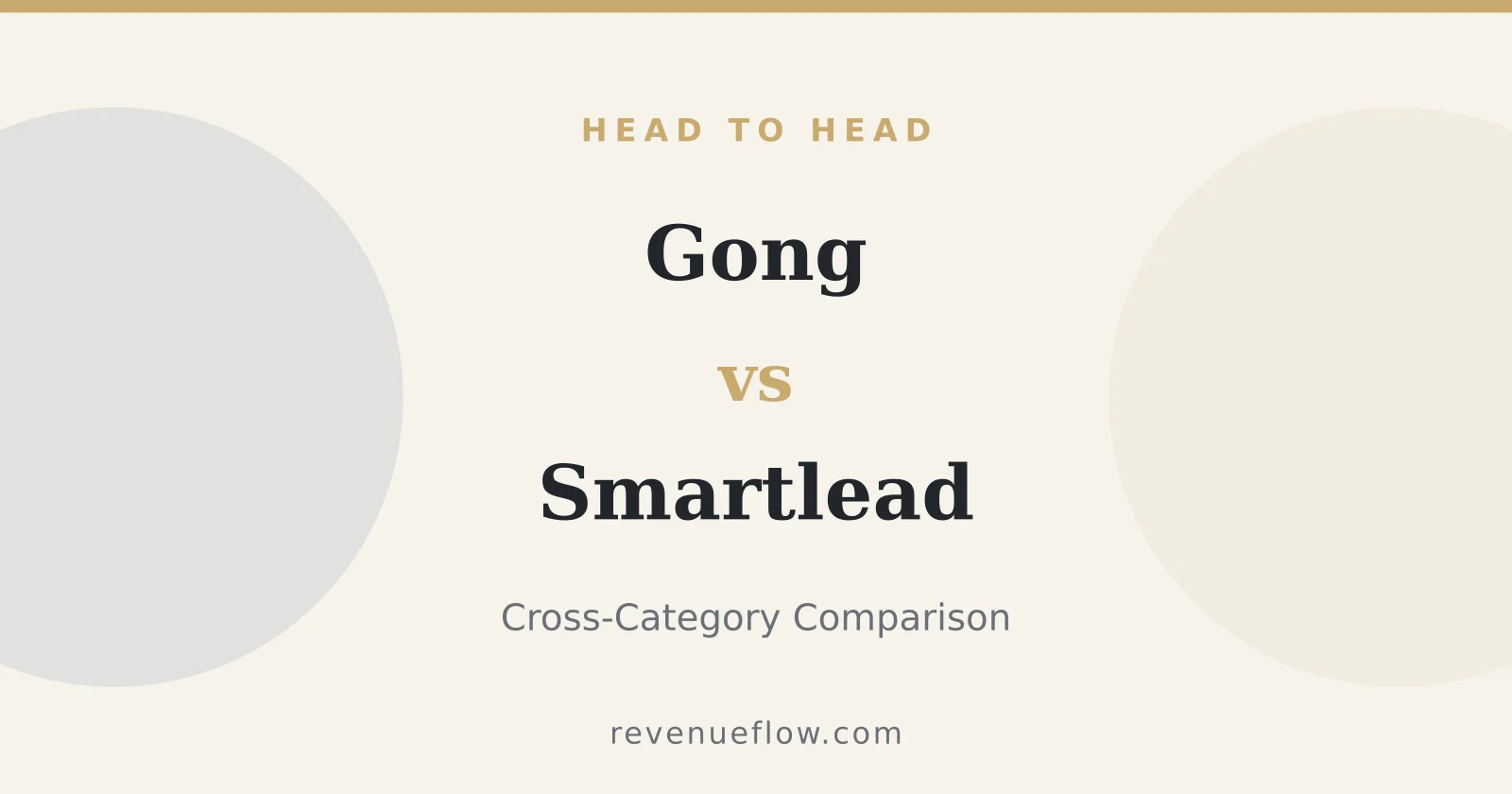 Branded cover: Gong vs Smartlead: Cross-Category Comparison