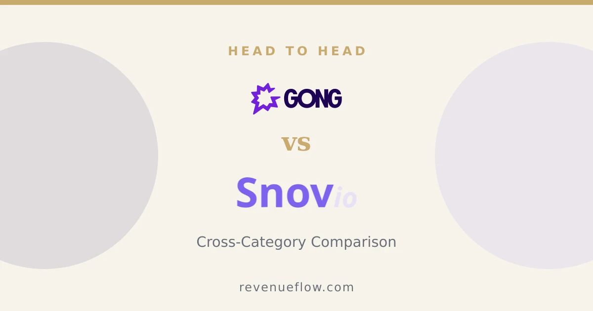 Branded cover: Gong vs Snov.io: Cross-Category Comparison