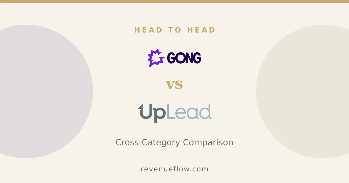 Branded cover: Gong vs UpLead: Cross-Category Comparison