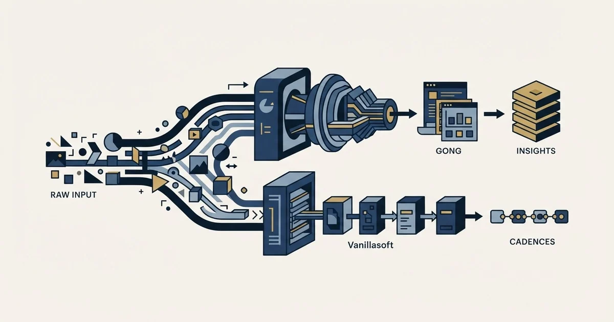 Editorial illustration for Gong vs Vanillasoft