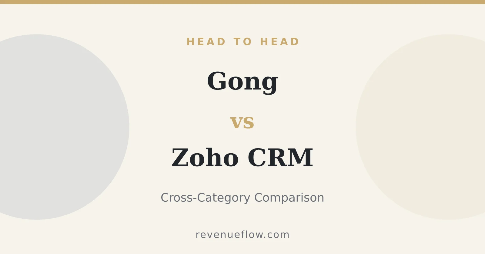 Branded cover: Gong vs Zoho CRM: Cross-Category Comparison