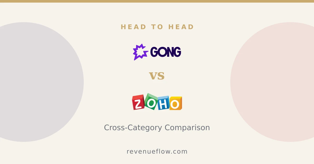 Branded cover: Gong vs Zoho CRM: Cross-Category Comparison