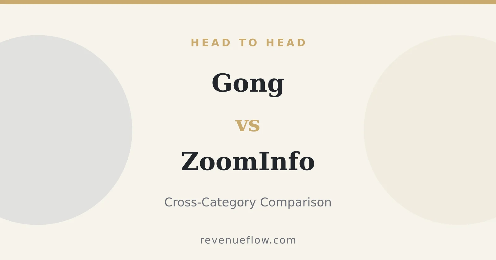 Branded cover: Gong vs ZoomInfo: Cross-Category Comparison