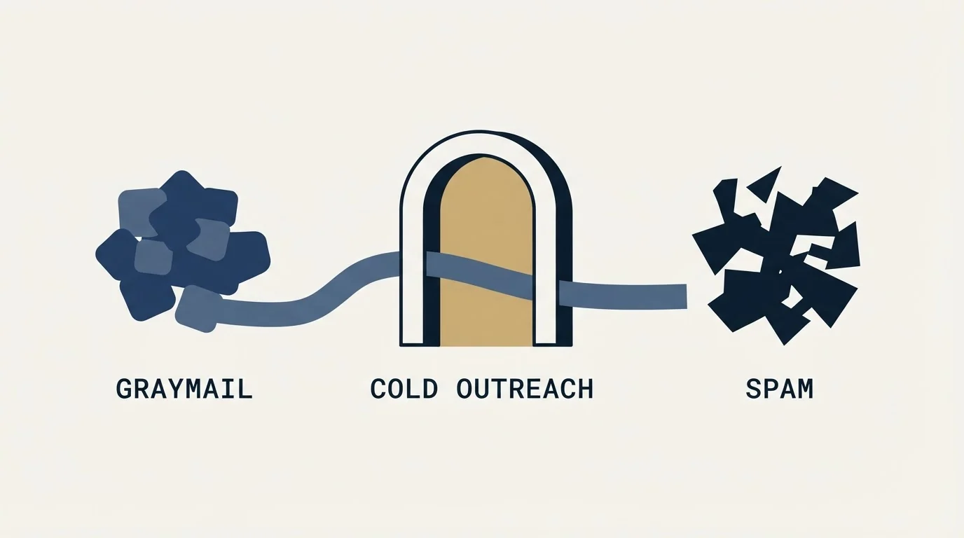 Section illustration: Where cold outreach actually sits